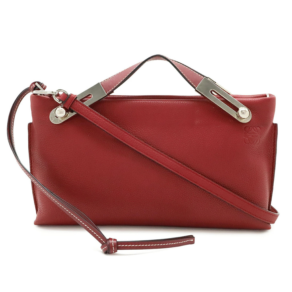Loewe Anagram Missy Clutch Bag Crossbody Leather Pinkish Red